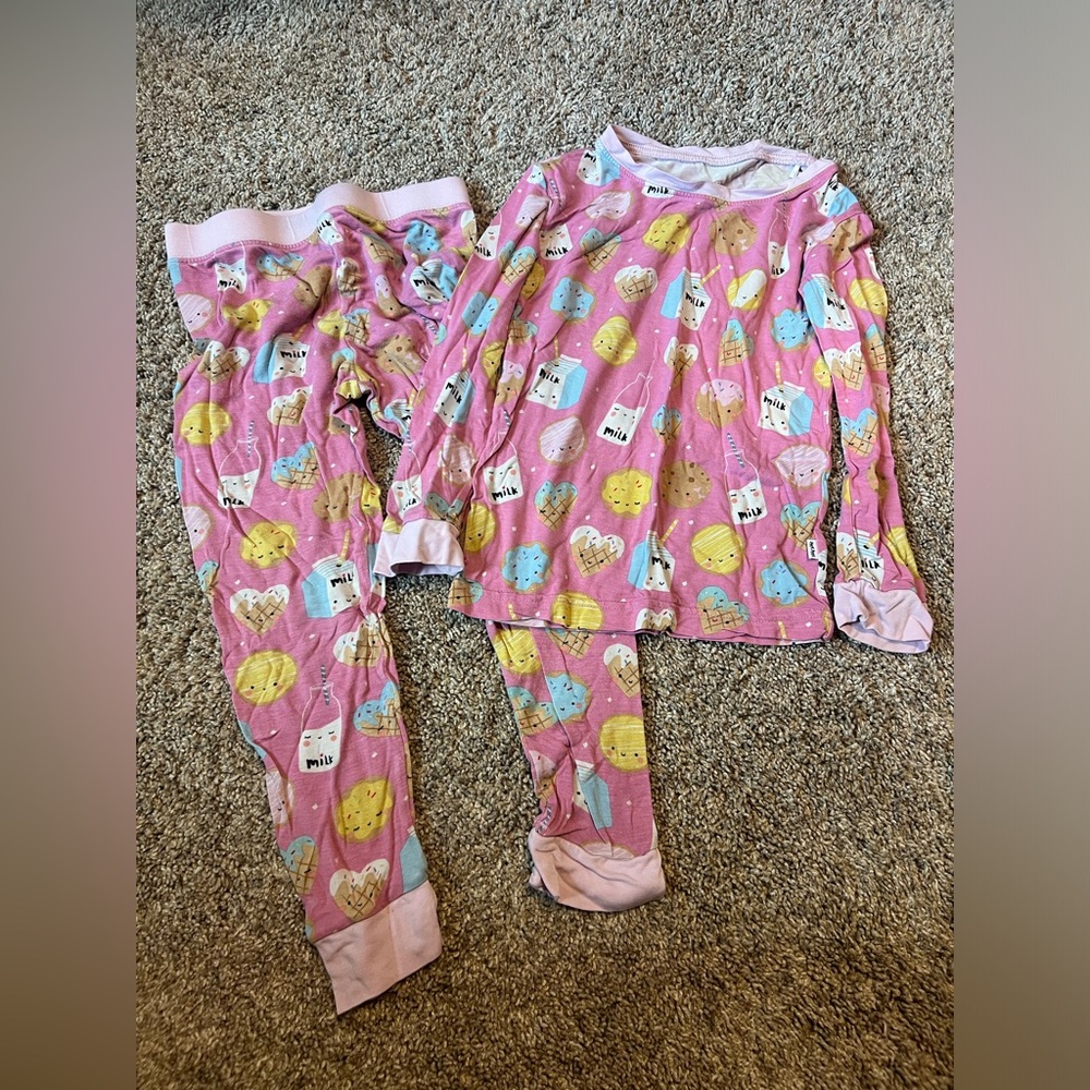 Girls Toddler Little Sleepies Pajamas Cookies & Milk 3T